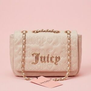 NWT Juicy Couture Gorgeous‎ Gold Chain Cream/Beige Handbag/Crossbody